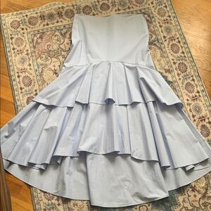 Banana Republic Blue Gray Tiered Ruffled High Low Skirt summer wedding